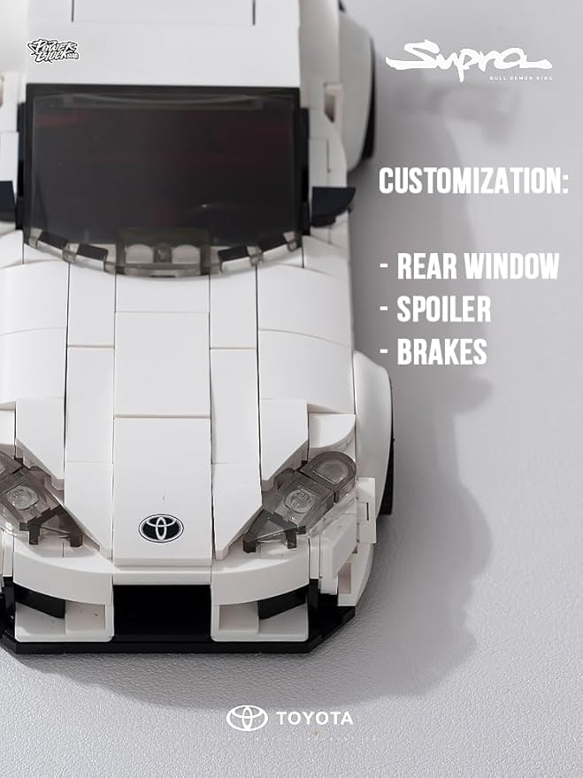 dOMOb Toyota Supra Car Building Kit – 367 pcs Building Blocks Set w/Container Display Box – Modular Scale 1:32 Model – Bricks Toy for Kids &amp Adults 8+ – for Boys Hobbyist Collector