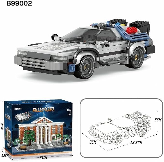 Valley Court Architecture Building Blocks Set with 2-StoryRetro Futuristic Courthouse Mall – with Flying Car &amp Modular Architecture Building Blocks(4269PCS)