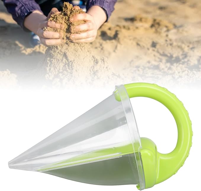 Sand Castle Funnel Toy - DIY Beach Mixing Tool for Kids Spilling Funnel Builder Set with 3D for Spectacular Sandcastle Creations - Outdoor Summer Beach Play (Green)