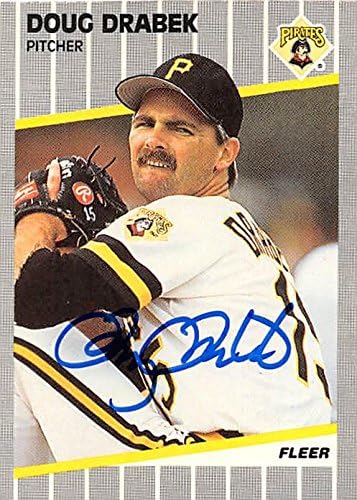 Sports Memorabilia Autograph Warehouse 247119 Doug Drabek Autographed Baseball Card - Pittsburgh Pirates 1989 Fleer - No. 206