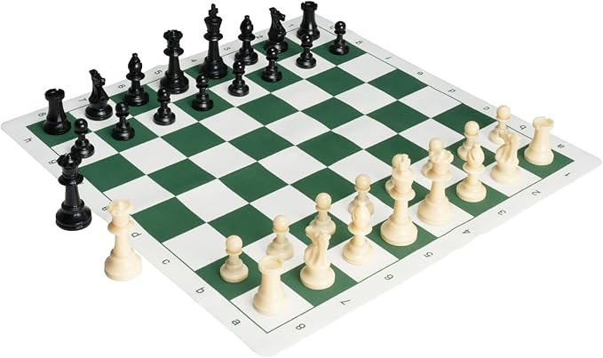 VEVOR Tournament Chess Set 20 Inch Roll-Up Beginner Chess Board Foldable Silicone Chess Game with Plastic Weighted Chess Pieces &amp Storage Bag Portable Travel Chess Board Gift for Adult Kid Fami