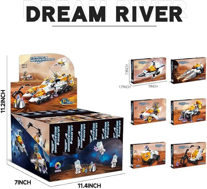 6-Pack Spaceship Building Set for Kids 4+ Years ChristmasBirthday Construction Toy Gift.