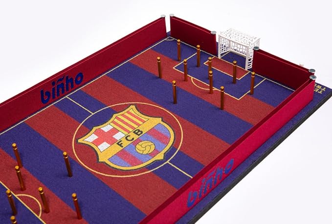 Binho Board Classic Board Game FC Barcelona Football Club Edition - 2-Player Fast-Paced Finger Flicker Pinball Family Board Game - Portable Tabletop Sports Game Set for Any Occasion