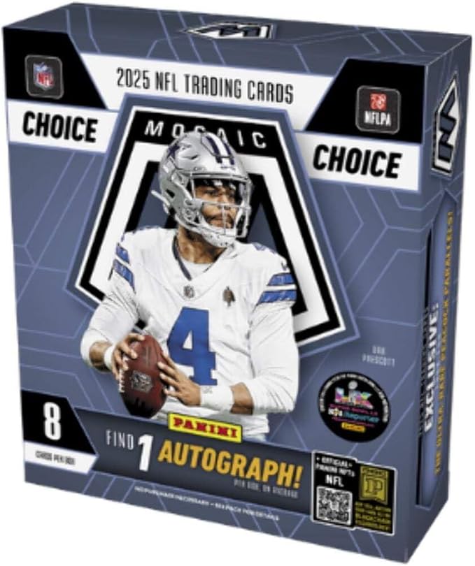 2025 Panini Mosaic Football Choice Trading Card Box (1 Autograph Per Box)