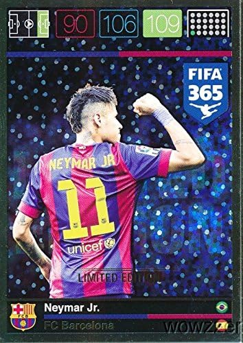 2016 Panini Adrenalyn XL FIFA 365 EXCLUSIVE Neymar Jr. Limited Edition Card! Rare Awesome Special Great Looking Card Imported from Europe! Shipped in Ultra Pro Top Loader to Protect it !