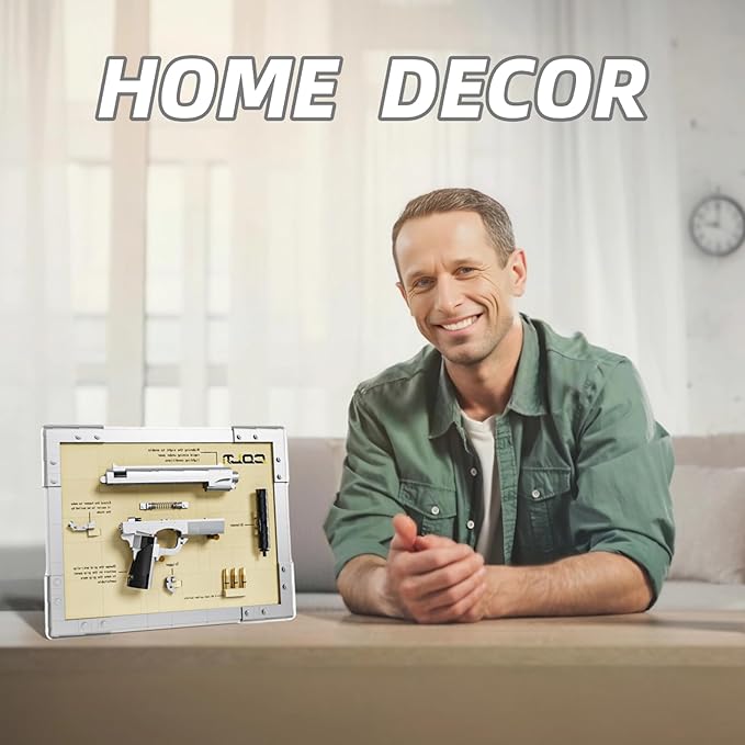 Colt Building Blocks Gun Sets Exquisite Decorations for Home and Office Model Guns Collection Toy Building Bricks - Creative Gift for Adults Teens and Militarily Toy Lovers 603 Pieces