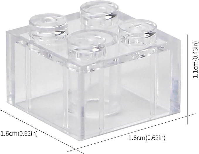 Feleph 2x2 Bricks Clear 400 Pieces Parts Classic Building Creative Play Blocks Set Toy Compatible with 3003 Major Brands for Children