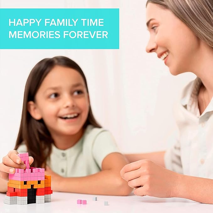 PIXIO Tropic - Tiny Magnetic Blocks Building Toy in The Pixel Art Style with Free App - 5/16 Plastic Cubes with 6 Magnets Inside - Open Ended Toy - Creativity Toy for Ages 6+ - 60pcs