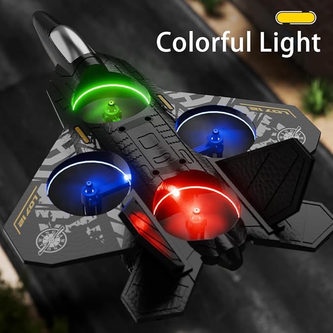 Remote Control Airplane for Kids Boys Beginners 8-12 RC Plane with Light 360° Flip Fighter Jet Toys Stunt Roll Airplane Toy Gifts for Kids Boys Girls 8-16 Drone for Adults