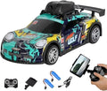 Mini RC Drift Car with HD Camera &amp LED Lights 2.4G 4CH Remote Control Car Electric Racing Sports Cars for Adult Teens - RTR Version / 2 Battery
