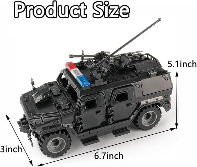 Military Vehicles Building Blocks Sets Compatible with Lego Military Armored Vehicle Set Army Model Kit STEM Toys for Boys Kids and Teens Ages 8-14 (Black)