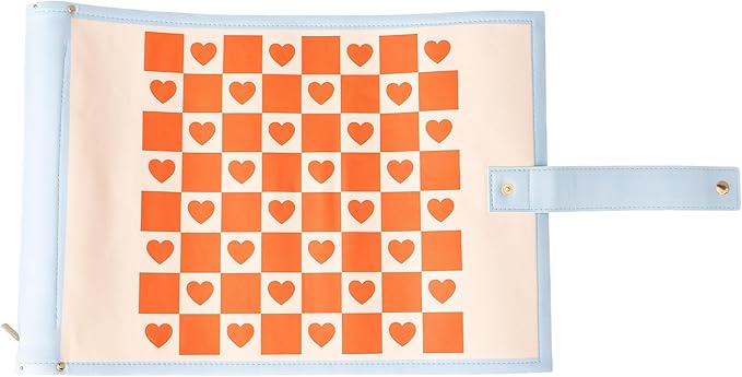 ban.do Cute Travel Games 3 in 1 Board Games for Adults Checkers Backgammon Leatherette Activity Roll Checkered