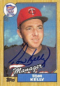 Autograph Warehouse 245704 Tom Kelly Autographed Baseball Card 1987 Topps No. 618 - Minnesota Twins
