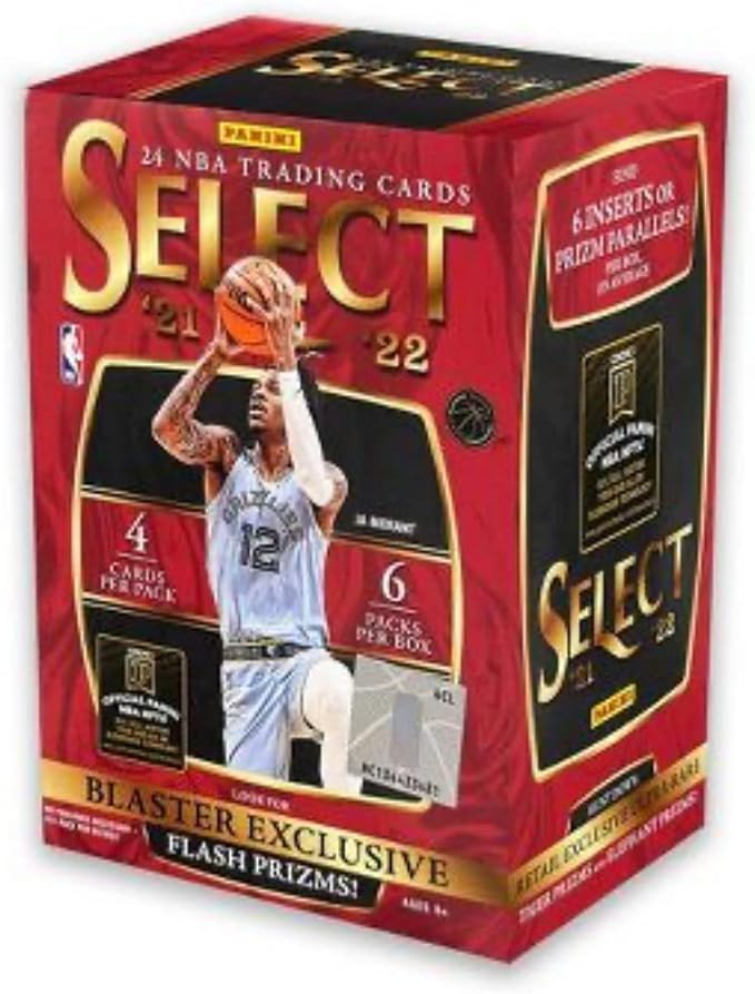 2021-2022 Panini Select Basketball Trading Card Blaster - 24 Cards per Box - 6 Inserts OR PRIZM Parallels