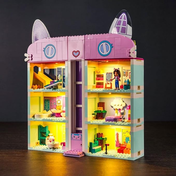 Upgraded Led Light Kit Compatible with Lego Gabby's Dollhouse Building Set Lights Decoration Compatible with Lego 10788 (Model Not Included)