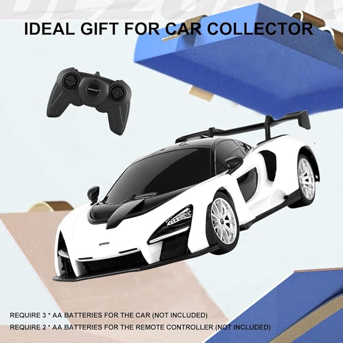 1:24 Scale Remote Control Car for McLaren Senna 2.4GHz Model RC Cars Electric Sport Racing Hobby Vehicle Gift for Adults Kids Boys Girls - White