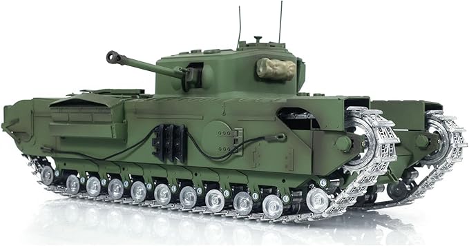 TOUCAN RC HOBBY US in Stock TD 1/16 RC Military Tank Churchill Mk.VII Metal Tracks Infrared Battle RTR Model