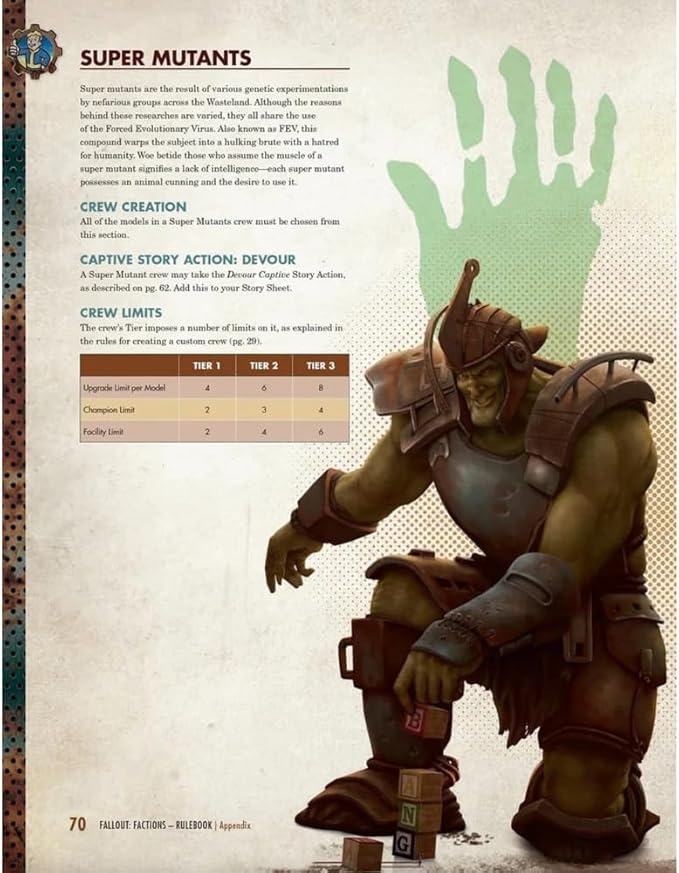 Modiphius Entertainment: Fallout: Factions - Core Rulebook - Hardcover RPG Campaign Book Skirmish-Level Wargame Control Wastelander Crews 2 Player