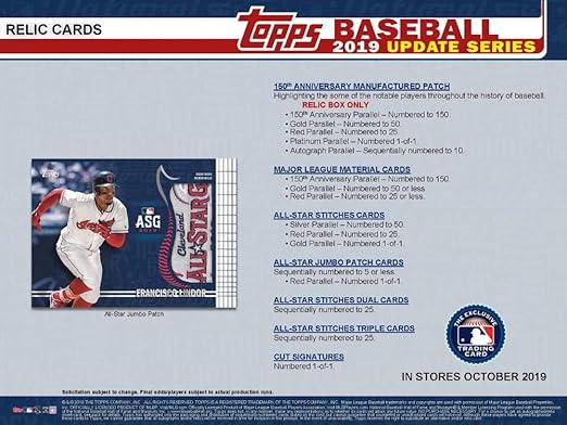 2019 Topps Update Baseball Hanger Box (67 Cards 2 Perennial All-stars)