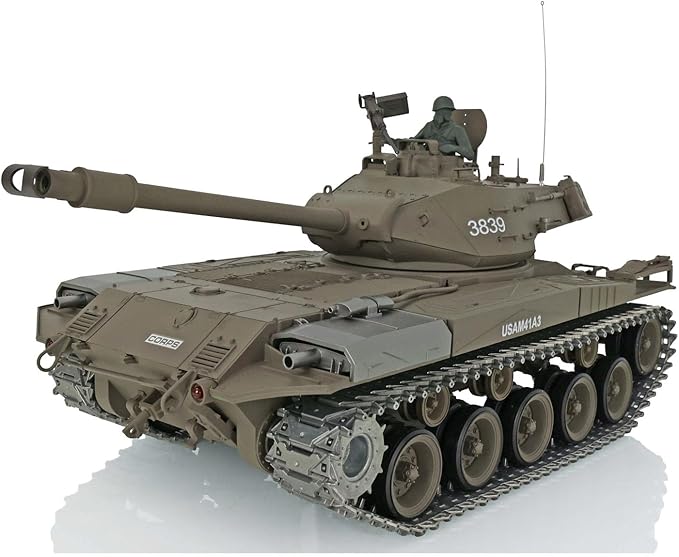Heng Long Walker Bulldog 1/16 7.0 Upgraded RTR RC Tank with 3839 Smoke Generator Metal Tracks 340 Rotating Turret and Infrared Combat BB Shooting Airsoft Function