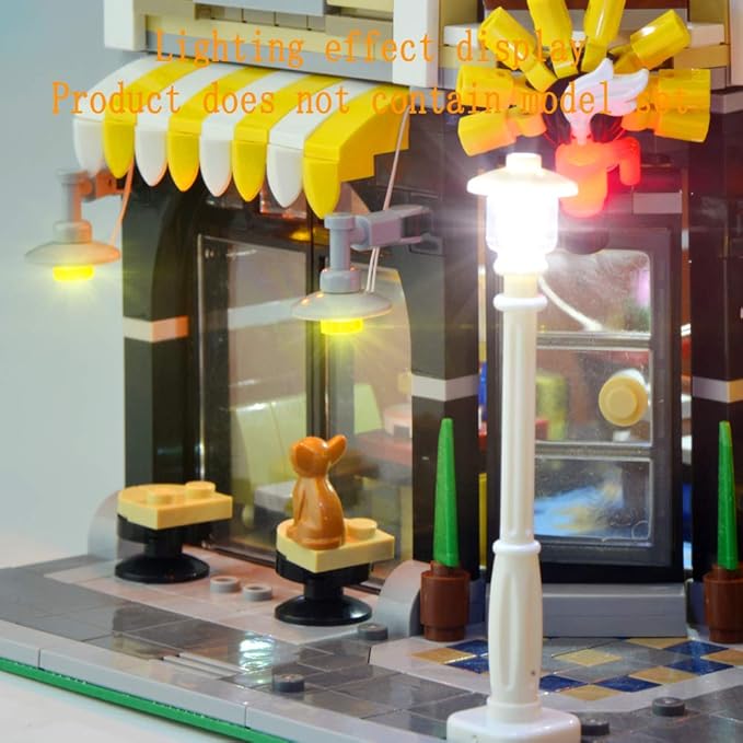 Upgraded Version LED Light Kit for Creator Expert Assembly Square - Compatible with Lego 10255 Building Set (Model Set Not Included)