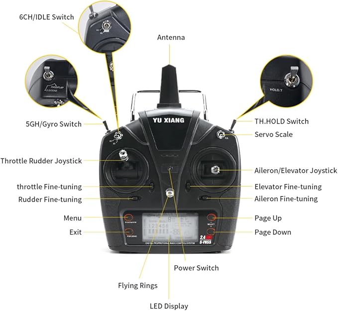 YUXIANG F11 AH64 RC Helicopter for Adults for AH64 Apache 1/32 Scale 2.4G 6CH 6G/3D Stunt Remote Control Military Aircraft Toys with 6-Axis Gyro &amp 2 Brushless Motor &amp Lights - RTF