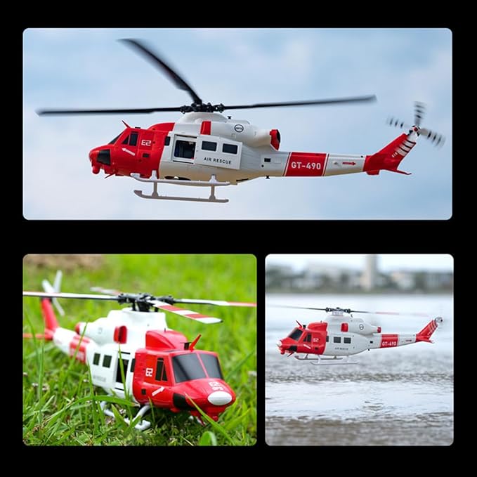 GOOSKY E2 UH-1Y RC Helicopter 2.4G 6CH Dual Brushless Simulation Stunt Aircraft Model with GPS Auto-Stabilization One-Key Return (RTF Version)