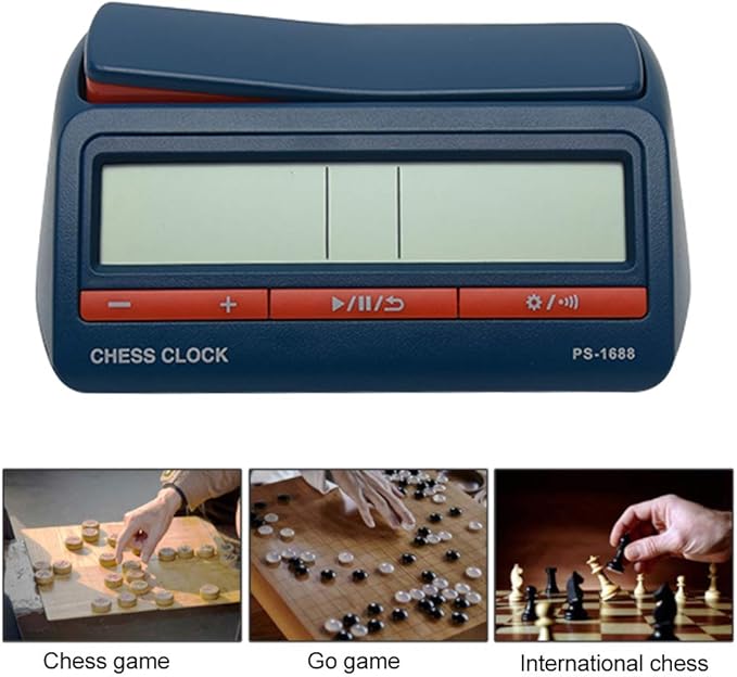 Chess Clock Advanced Digital Chess &amp Game Timer ABS Digital Display Professional International Chess Clock - Blue
