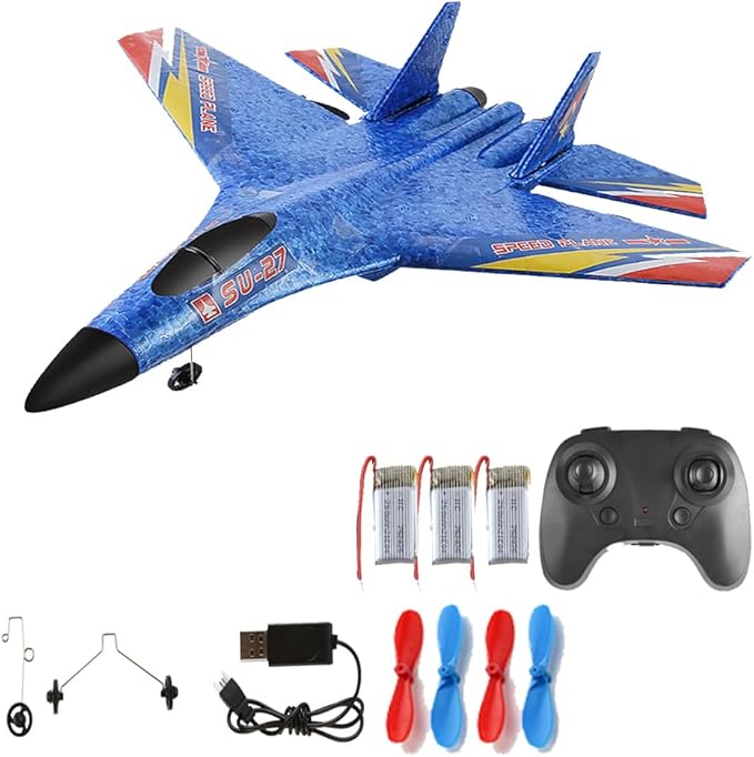 RC Fighter Jet SU-27 RC Fighter JetRemote Control Airplane for Adults &amp Beginners Durable Lightweight Foam RC Plane with Stable Flight for Outdoor Hobby Flying