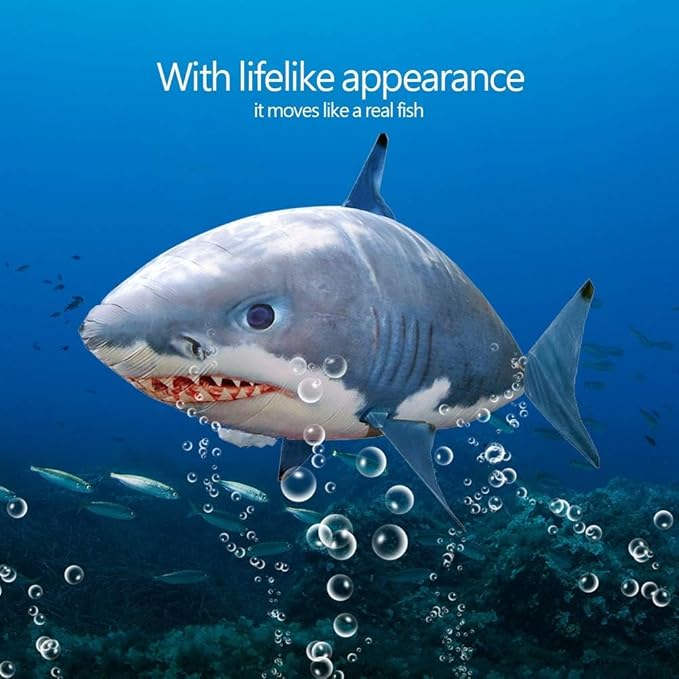 AUOK Remote Control Shark Toys Infrared RC Flying Clown Fish Balloon - Anti-Gravity Indoor Toy with Mid-Air Hovering for Fun Party Decorations &amp Gifts (Orange)