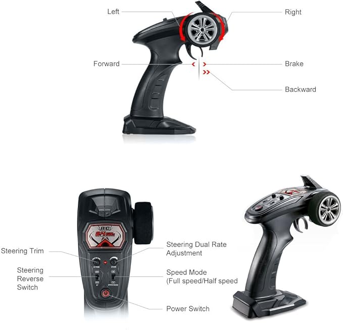HOSIM RC Car 2.4G Transmitter Assembly Accessory Spare Parts Remote Control 25-ZJ08 for Hosim 9125 9155 9156 Q903 RC Car