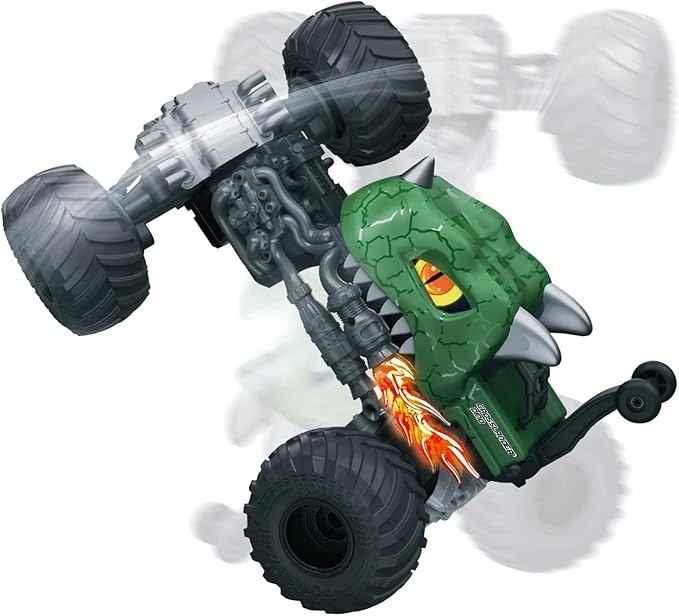 LEXiBOOK Crosslander® Dino Remote Controlled Dinosaur car up to 10km/h Crazy Stunts Pitching Integrated Gyroscope Light Effects Rechargeable RC59D