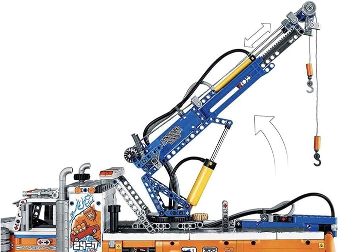 Lego 42128 Technic Heavy-Duty Tow Truck with Crane Toy for Boys &amp Girls with Mechanical Functions Model Building Set Engineering for Kids Series