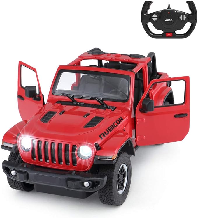 RASTAR Off-Road Remote Control Car 1:14 Jeep Wrangler JL RC Off-Road Racing Vehicle Toy Car for Kids Adults Spring Suspension/Door Open 2.4Ghz RED