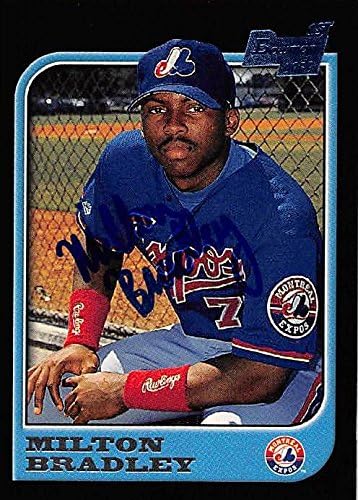 Sports Memorabilia Autograph Warehouse 244822 Milton Bradley Autographed Baseball Card - Montreal Expos FT 1997 Bowman 1st - No. 145 Rookie