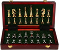 11Inch Large Deluxe Metal Chess Set - Portable Wooden Box with Alloy Pieces Folding Board Ideal for Adults