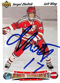 Sports Memorabilia Autograph Warehouse 245536 Sergei Zholtok Autographed Hockey Card - Russian Juniors FT 1992 Upper Deck - No. 659