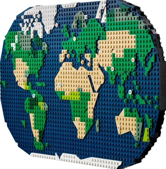 Lego Family Holiday Memories Adult and Teenage Building Kit World Map for Crafts Photo Holder Home Accessory Cute Family Activity Gift for Travelers Him and Her 41838