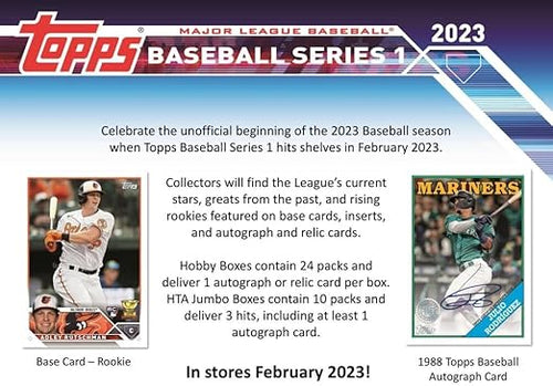2023 Topps Series 1 Baseball Jumbo Box (10 Packs/46 Cards: 1 Auto 2 Silver Packs)