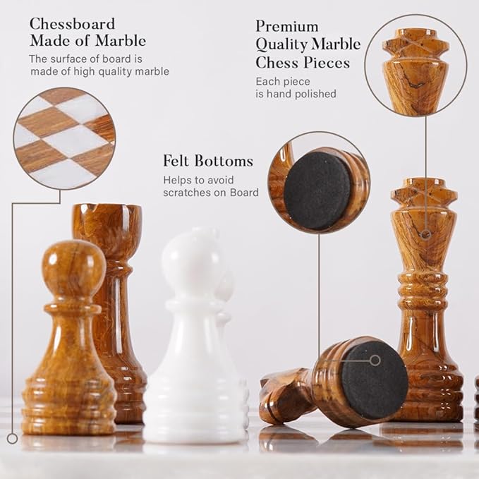 Marble Chess Set with Storage Box 15 Handmade White &amp Red Chess Board Ideal Marble Chess Board Game Set &amp Chess Pieces for Home Decor