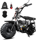 FRP GMB100 Performance 99CC 4-Stroke Mini Dirt Bike - Upgraded Hydraulic Brakes &amp Front Suspension Fork 28MPH Off-Road Mini Bike with LED Headlight Anti-Slip Seat Supports 220LBS (Black)