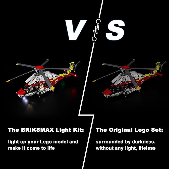 BRIKSMAX Led Lighting Kit for LEGO-42145 Airbus H175 Rescue Helicopter - Compatible with Lego Technic Building Blocks Model- Not Include The Lego Set