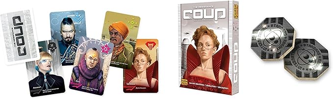 Coup Game Bundle Including Coup (The Dystopian Universe) and Coup Reformation Expansion by Indie Boards and Cards (2 Items)
