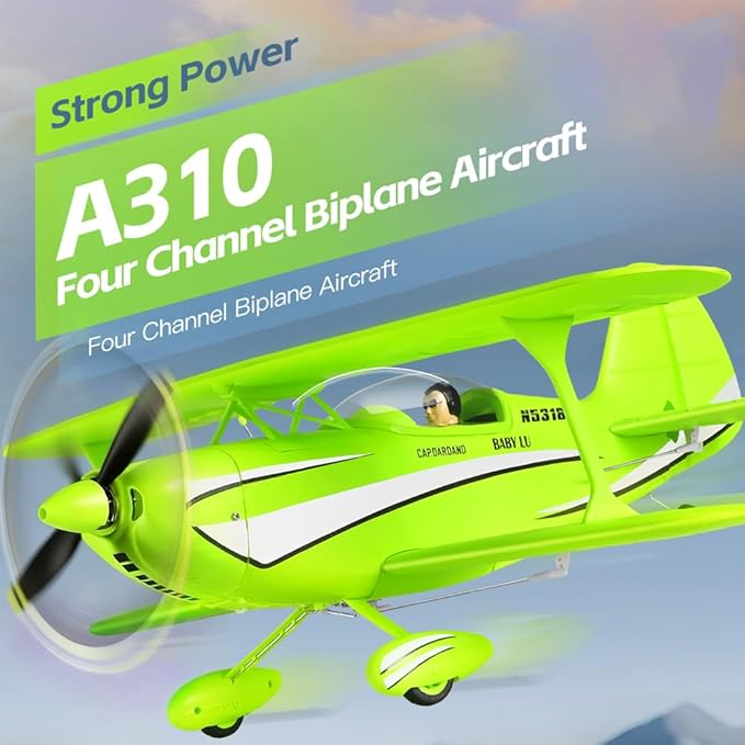 RC Plane 4CH A310 Biplane RC Airplane for Adults Beginners 3D/6G 1504 Brushless Motor Remote Control Plane EPP Foam 2.4G Fixed-Wing Model Plane with 2 Batteries