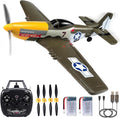 P51 RC Plane for Adults Kids 4 Channel Remote Control Airplane with Aileron/Rudder/Elevator/Gyro Aerobatic Mustang Fighter Glider with 3 Modes Stabilization System Easy Learning to Fly