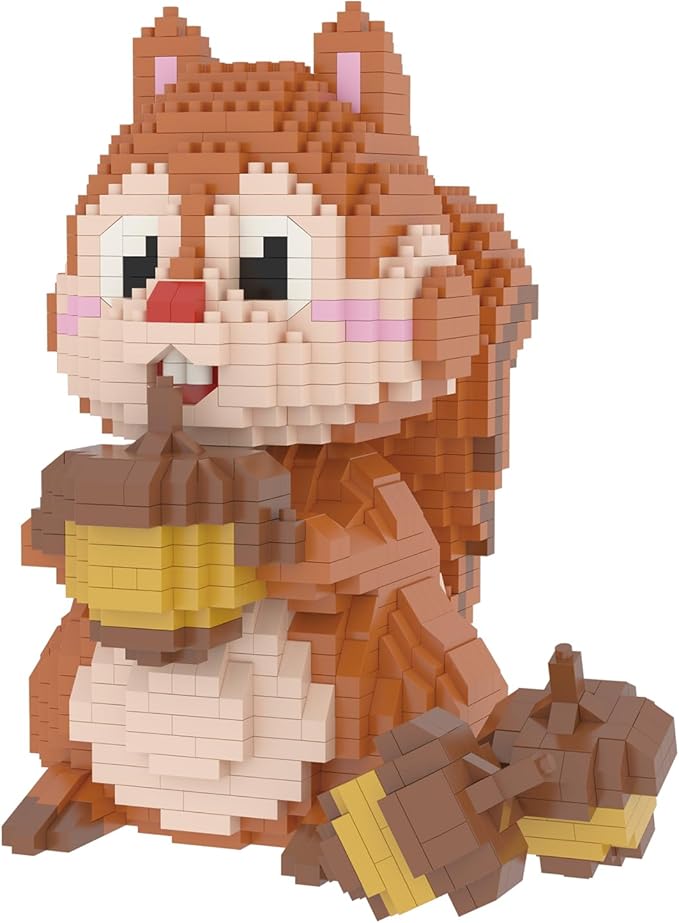 Larcele Animal Series Micro Building Blocks Animal Set DIY Mini 3D Building Toy Bricks Kit1449 Pieces KLJM-07 (Squirrel)