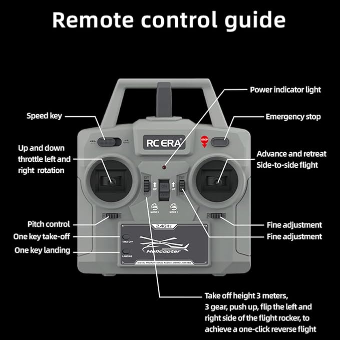 C032 UH-1 Huey RC Helicopter for Adults 1/48 Scale 2.4G 6CH Flybarless Remote Control Military Helicopter 3D Stunt Flight &amp High-Precision RC Airplane for Beginners