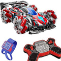 Gesture Sensing RC Stunt Car with Lights &amp Music Hand Gesture Remote Control Toy with 360° Spins Mist Spray (Red)