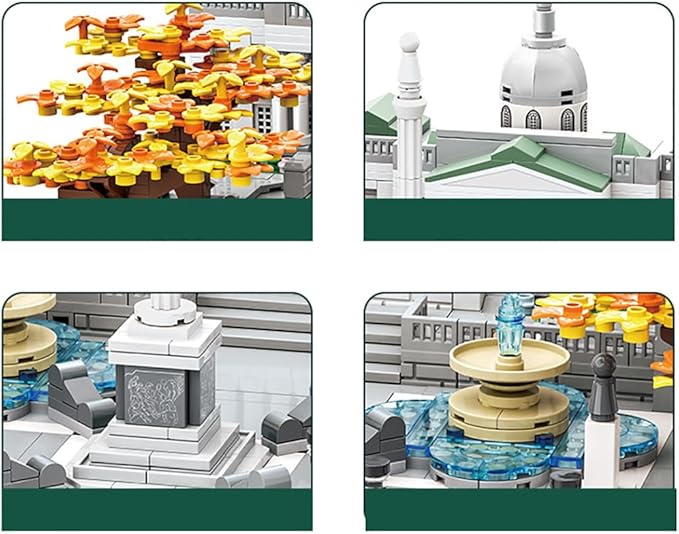 Trafalgar Square London Building Set (1245 Pieces) Architecture Building Blocks Toys Home Décor Model Gifts for Kids and Adults