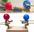 Handmade Wooden Fencing Puppets - 2024 New Pop the Balloon Game Boom of Balloons Game Punching Whack a Pack Balloon Man Battle Bots Arena Adult Party Games for Groups (with 50pcs balloons)